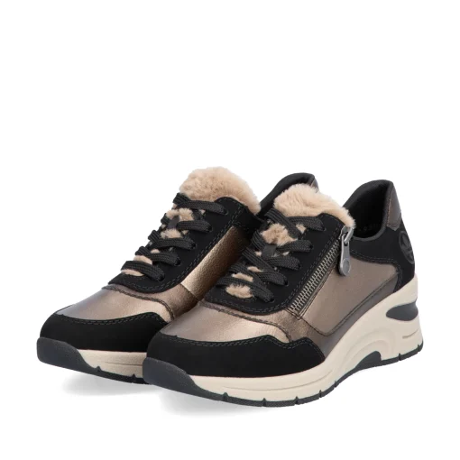 Rieker Damen Sneaker Low bronze-schwarz