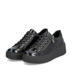 Rieker Damen Sneaker Low glanzschwarz