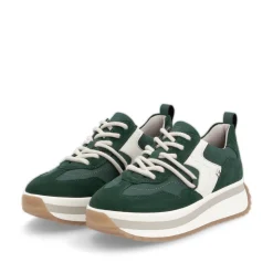 Rieker Damen Sneaker Low waldgrün-weiß