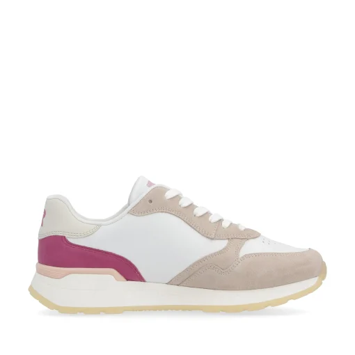 Rieker Damen Sneaker Low light-beige fuchsia apricot