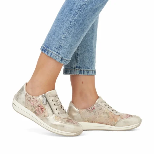 Rieker Damen Sneaker Low beige-multi-metallic