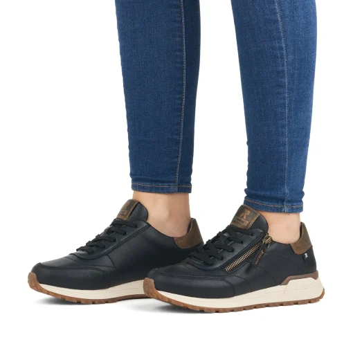 Rieker Damen Sneaker Low urbanschwarz-bronze