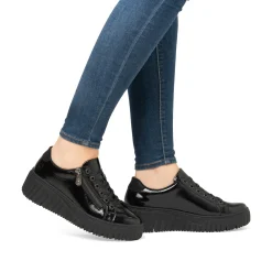 Rieker Damen Sneaker Low glanzschwarz