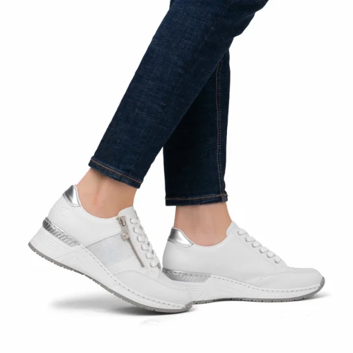 Rieker Damen Sneaker Low schwanenweiss