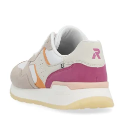 Rieker Damen Sneaker Low light-beige fuchsia apricot
