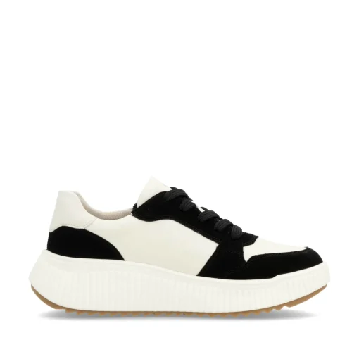 Rieker Damen Sneaker Low vanilleweiß-schwarz
