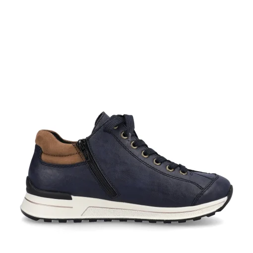 Rieker Damen Sneaker Low pazifikblau-braun