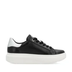 Rieker Damen Sneaker Low mattschwarz-silber