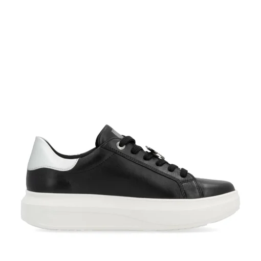 Rieker Damen Sneaker Low mattschwarz-silber