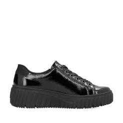Rieker Damen Sneaker Low glanzschwarz