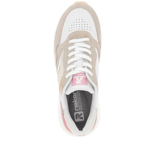 Rieker Damen Sneaker Low light-beige fuchsia apricot