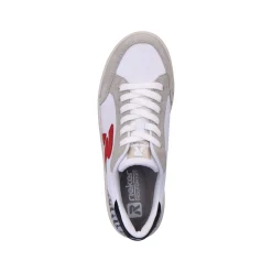 Rieker Damen Sneaker Low swan-white arctic-grey zebra