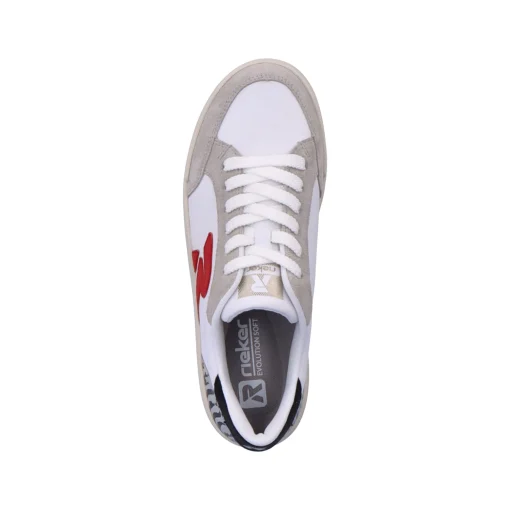 Rieker Damen Sneaker Low swan-white arctic-grey zebra