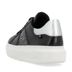 Rieker Damen Sneaker Low mattschwarz-silber