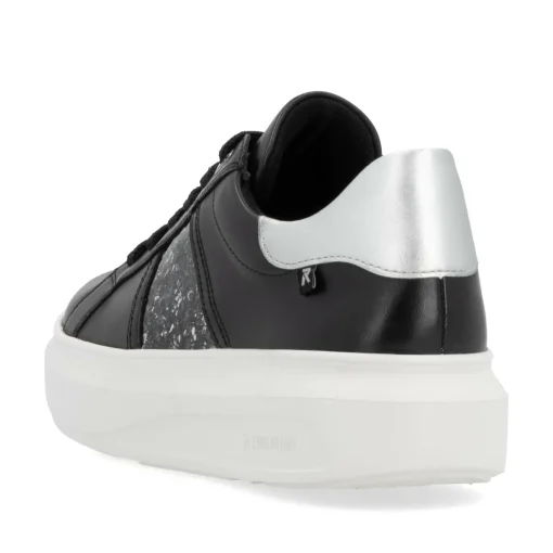 Rieker Damen Sneaker Low mattschwarz-silber