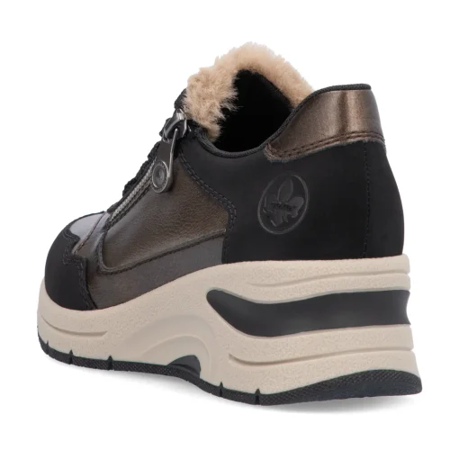Rieker Damen Sneaker Low bronze-schwarz