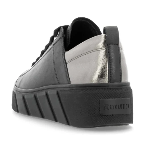 Rieker Damen Sneaker Low mattschwarz-silber