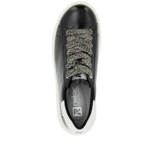Rieker Damen Sneaker Low glanzschwarz