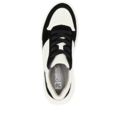 Rieker Damen Sneaker Low vanilleweiß-schwarz