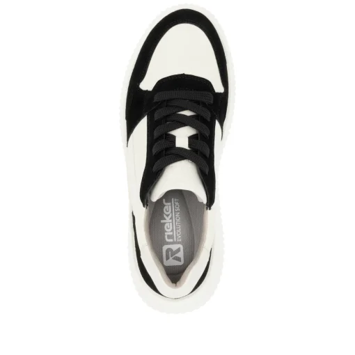 Rieker Damen Sneaker Low vanilleweiß-schwarz