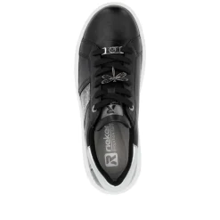 Rieker Damen Sneaker Low mattschwarz-silber