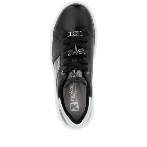 Rieker Damen Sneaker Low mattschwarz-silber
