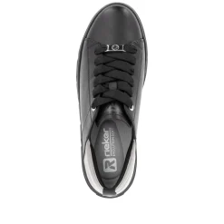 Rieker Damen Sneaker Low mattschwarz-silber