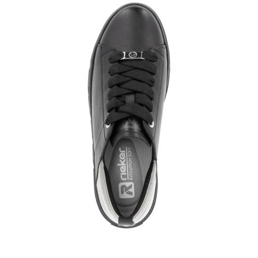 Rieker Damen Sneaker Low mattschwarz-silber