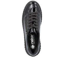 Rieker Damen Sneaker Low glanzschwarz