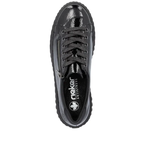 Rieker Damen Sneaker Low glanzschwarz