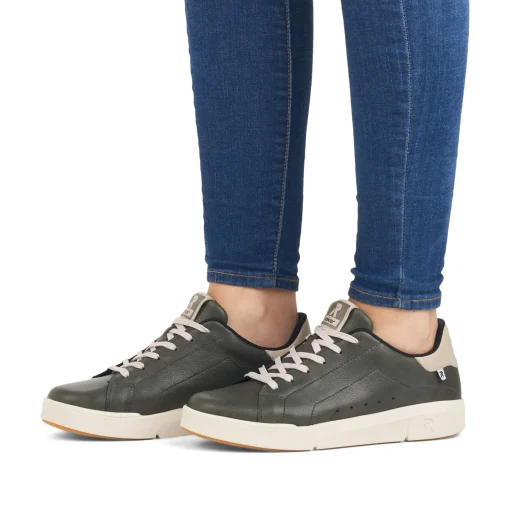 Rieker Damen Sneaker Low khaki grey