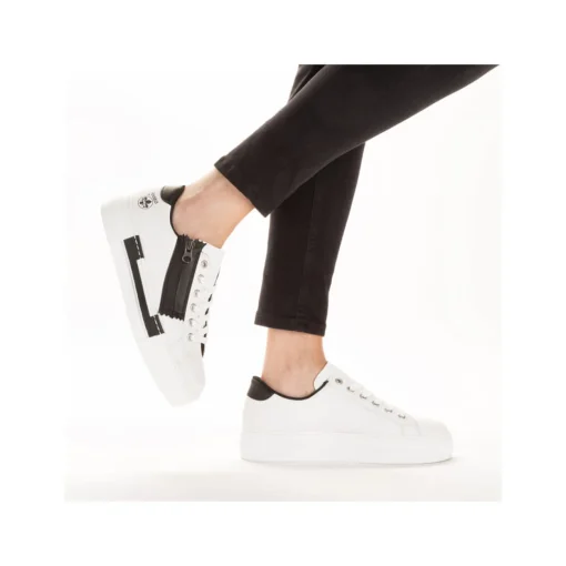 Rieker Damen Sneaker Low lilienweiß-nachtschwarz
