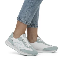 Rieker Damen Sneaker Low frost-white aquamarine