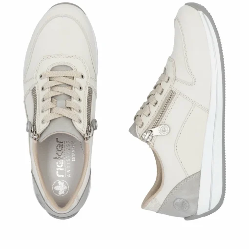 Rieker Damen Sneaker Low cremeweiss