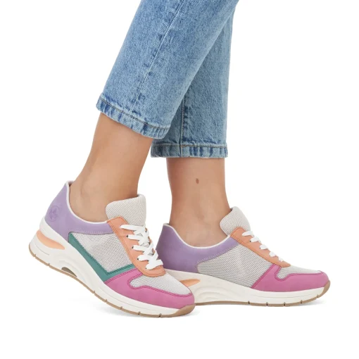 Rieker Damen Sneaker Low beige-mehrfarbig