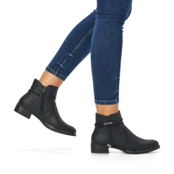 Rieker Damen Stiefeletten tiefschwarz