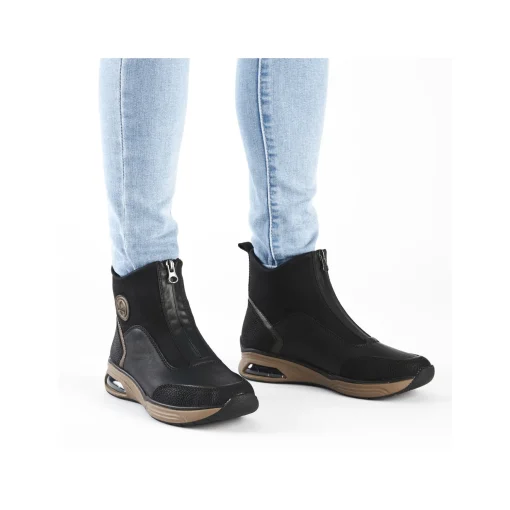Rieker Damen Stiefeletten stahlschwarz