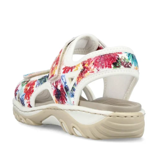 Rieker Damen Trekkingsandalen geblümt-reinweiß