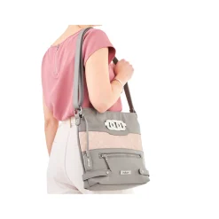 Rieker Handtasche mondgrau-altrosa