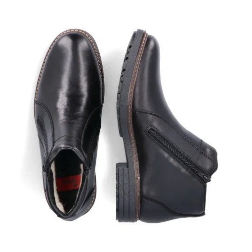 Rieker Herren Kurzstiefel glanzschwarz