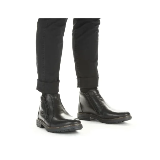 Rieker Herren Kurzstiefel glanzschwarz
