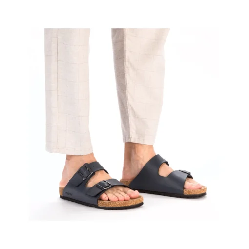 Rieker Herren Pantoletten schieferblau