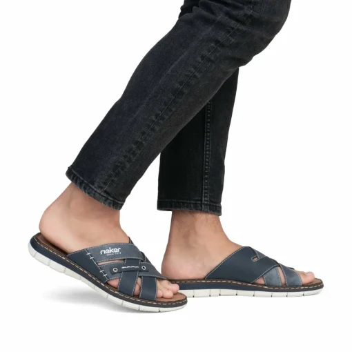 Rieker Herren Pantoletten marineblau