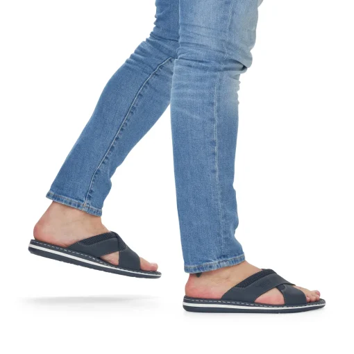 Rieker Herren Pantoletten marineblau