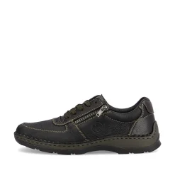 Rieker Herren Schnürschuhe asphaltschwarz
