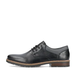 Rieker Herren Schnürschuhe glanzschwarz