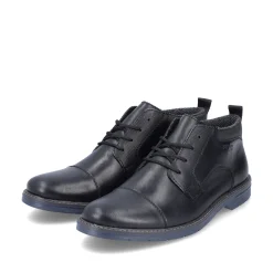 Rieker Herren Schnürschuhe glanzschwarz