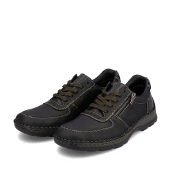 Rieker Herren Schnürschuhe asphaltschwarz