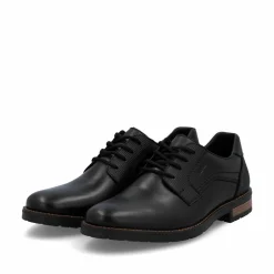 Rieker Herren Schnürschuhe glanzschwarz