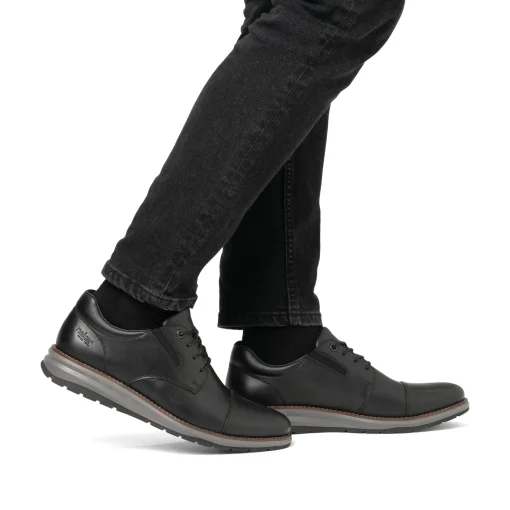 Rieker Herren Schnürschuhe stahlschwarz